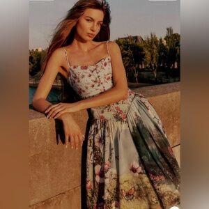 Anthropologie Muse Basque Waist Midi Dress